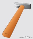 Isolated wood steel hammer tool