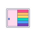 Isolated wooden closet with lgbt colors