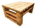 Isolated wooden pallet in the form of a table