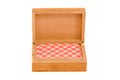 Isolated wooden playing cards box