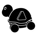 Isolated wooden turtle toy shaped car