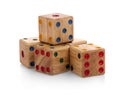 Isolated wooden dice isolated wooden dice isolated wooden dice Royalty Free Stock Photo