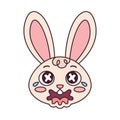 Isolated worried rabbit cartoon avatar Vector