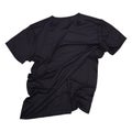 Isolated wrinkled black t-shirt