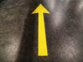 Isolated yellow arrow direction signage. motivated concept