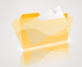 Isolated yellow folder with blank letter