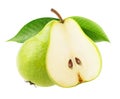 Isolated yellow green pears Royalty Free Stock Photo