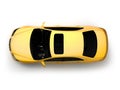 Isolated yellow modern car top view Royalty Free Stock Photo