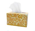 Isolated Yellow and Orange Box of Tissues Royalty Free Stock Photo