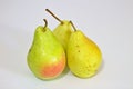 isolated yellow pears on white background