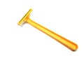 Isolated Yellow Razor on White Background Royalty Free Stock Photo