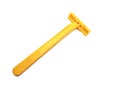Isolated Yellow Razor on White Background Royalty Free Stock Photo