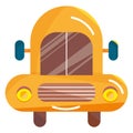 Isolated yellow school bus cartoon style Vector Royalty Free Stock Photo