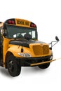 Isolated yellow school bus- the front view. Royalty Free Stock Photo