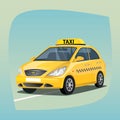 Isolated yellow taxi car Royalty Free Stock Photo