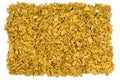 Isolated yellow wood bark mulch chips closeup Royalty Free Stock Photo