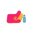 Isolated yoga mat and water bottle