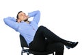 Young business man relaxing on chair Royalty Free Stock Photo