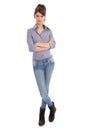Isolated young woman in full body length. Royalty Free Stock Photo