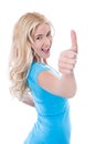 Isolated young woman thumbs up Royalty Free Stock Photo