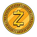 Isolated zcash coin vector design