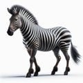 Image of isolated zebra against pure white background, ideal for presentations Royalty Free Stock Photo