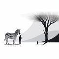 Isolated Zebra: A Surrealist Minimalist Masterpiece