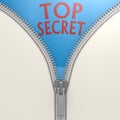 Isolated zipper with top secret