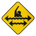 Isolated Dangerous Swimming Sign Royalty Free Stock Photo