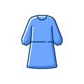 Isolation gown RGB color icon