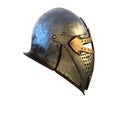 Isolation Helmet Medieval Suit Of Armour On A White Background 3d illustration Royalty Free Stock Photo