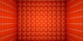 Isolation and segregation: Red stitched leather mattresses Royalty Free Stock Photo