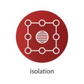 Isolation symbol flat linear long shadow icon