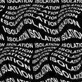 ISOLATION word warped, distorted, repeated, and arranged into seamless pattern background