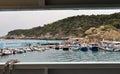 Isole Tremiti - Benvenuti al Porto di San Domino dall\'aliscafo Royalty Free Stock Photo