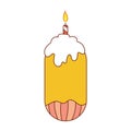 Isoltaed colored cake dessert icon Vector