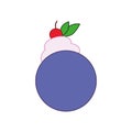 Isoltaed colored cake dessert icon Vector