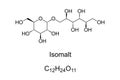 Isomalt, chemical formula and skeletal structure