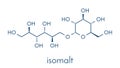 Isomalt sugar substitute molecule one of two components shown. Skeletal formula