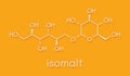 Isomalt sugar substitute molecule one of two components shown. Skeletal formula.