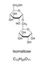 Isomaltose, a disaccharide, chemical structure and formula