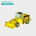 Isomatric buldozer Royalty Free Stock Photo