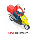 Isomeric fast delivery concept. Delivery scooter.