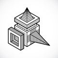 Isometric abstract vector shape Royalty Free Stock Photo