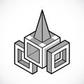 Isometric abstract vector shape Royalty Free Stock Photo