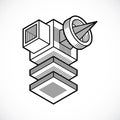 Isometric abstract vector shape Royalty Free Stock Photo