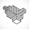 Isometric abstract vector shape Royalty Free Stock Photo