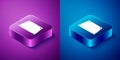 Isometric Acute trapezoid shape icon isolated on blue and purple background. Square button. Vector