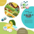 Isometric Agriculture Colorful Template