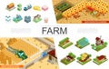 Isometric Agriculture Elements Collection Royalty Free Stock Photo